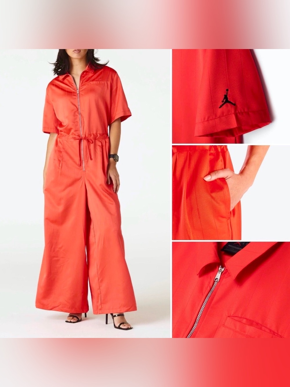 NIKE AIR JORDAN NWT Heritage Wide Leg flight suit jumpsuit ❤️🧡